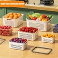 thumbnail image 6 of 5 Pack Fridge Organizers and Storage - Stackable Fruit Storage Containers for Fridge with Removable Colander, BPA-Free Food Storage Container for Salad Berry Lettuce Vegetables Meat Keeper Fresh, 6 of 12