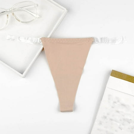 Cavosen Thongs for Women Stretchy G-Strings Ice Silk Low Rise Comfortable Underwear Seamless No Show Breathable Thin Panties Lightweight Soft Underwear Fashion Clothes Brown M