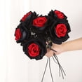 thumbnail image 5 of Halloween Gothic Flowers, Silk Halloween Roses Artificial Flowers, Long Faux Roses Bouquet for Wedding Centerpieces Halloween Gothic Decorations, 5 of 7