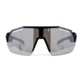 thumbnail image 1 of Mens Xloop Half Rim Oversize Shield Sharp Plastic Sunglasses Matte Black Red Silver Mirror, 1 of 4