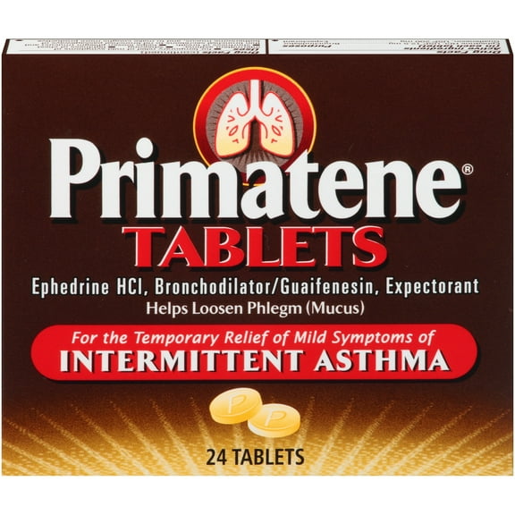 Primatene Asthma/Allergy/Bronchitis Relief / 24 Caplets - Tablets - Pills