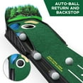 thumbnail image 5 of Bxaolu 3-Hole Putting Green Indoor Mat Outdoor Golf Putting Mat with Automatic Ball Return - 108" Mini Golf Game for Home Office Backyard, Golfer Man Gift, Ideal for Home, Office, and Outdoor Use, 5 of 9