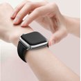 thumbnail image 6 of WFEAGL Apple Watch Series Genuine Leather Replacement Band 38mm 40mm 41mm Black/Silver, 6 of 8