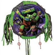 Unique Industries Teenage Mutant Ninja Turtles Multi-color Asymmetrical Birthday Pull String Pinata, 19" x 18"