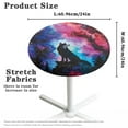 thumbnail image 6 of SEANATIVE 24 x 24 Inch Cocktail Table Topper Covers Small Round Table Cloth with Elastic Fit Washable Table Cloth Decorative Table Topper for Bar Pub Party, Wolf Ink Painting Starry Sky, 6 of 7
