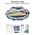 thumbnail image 4 of Tote Bag for Women - Blue and Grey Abstract Art Artwork Shoulder Bag - Large Utility Work Duffle Bag with Zipper Handbag for Travel, Work, Sprots, 4 of 5