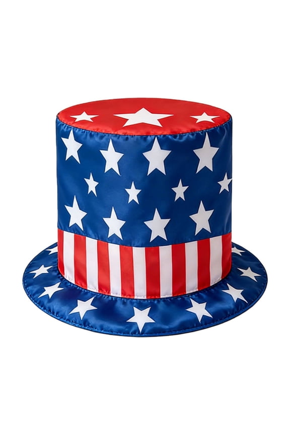 4th of July USA Flag Uncle Sam Top Hat, Patriotic Stars & Stripes Costume Hat for 4th of July, Independence Day Party Accessory