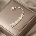 thumbnail image 3 of HAHDAXIA Rhinestone Ear Cuff Earrings for Women No Piercing Leaf Ear Clip Crystal Leaf Ear Wrap Earrings Leaf Cuff Earrings Hypoallergenic Leaf Ear Climber Earrings, 3 of 6