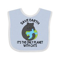 Inktastic Save Earth It's the Only Planet with Cats with Black Cat Boys or Girls Baby Bib
