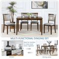 thumbnail image 2 of Sesslife 5 Piece Dining Set with One Rectangle Table and 4 Upholstered Chairs for 4 Persons, Dining Room Table Set for Small Place(Table+4 Chairs), 2 of 10