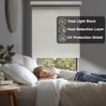thumbnail image 5 of Amgo Customized Free-Stop Cordless Blackout Roller Shades – Thermal-Insulated Easy Install Window Blinds for Home, Bedroom, Office & Door (Grey, 37'' W x 90'' H), 5 of 8