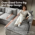 thumbnail image 4 of Ovios 108" Modular Sectional Sofa U-Shaped Cloud Couch with 2 Ottomans, Comfy Living Room Furniture, Chenille, Gray, 4 of 10