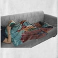 thumbnail image 5 of Amsterdam Soft Flannel Fleece Throw Blanket, Small Town of Vintage Houses, Cozy Plush for Indoor and Outdoor Use, 60" x 80", Burnt Sienna Turquoise, by Ambesonne, 5 of 5