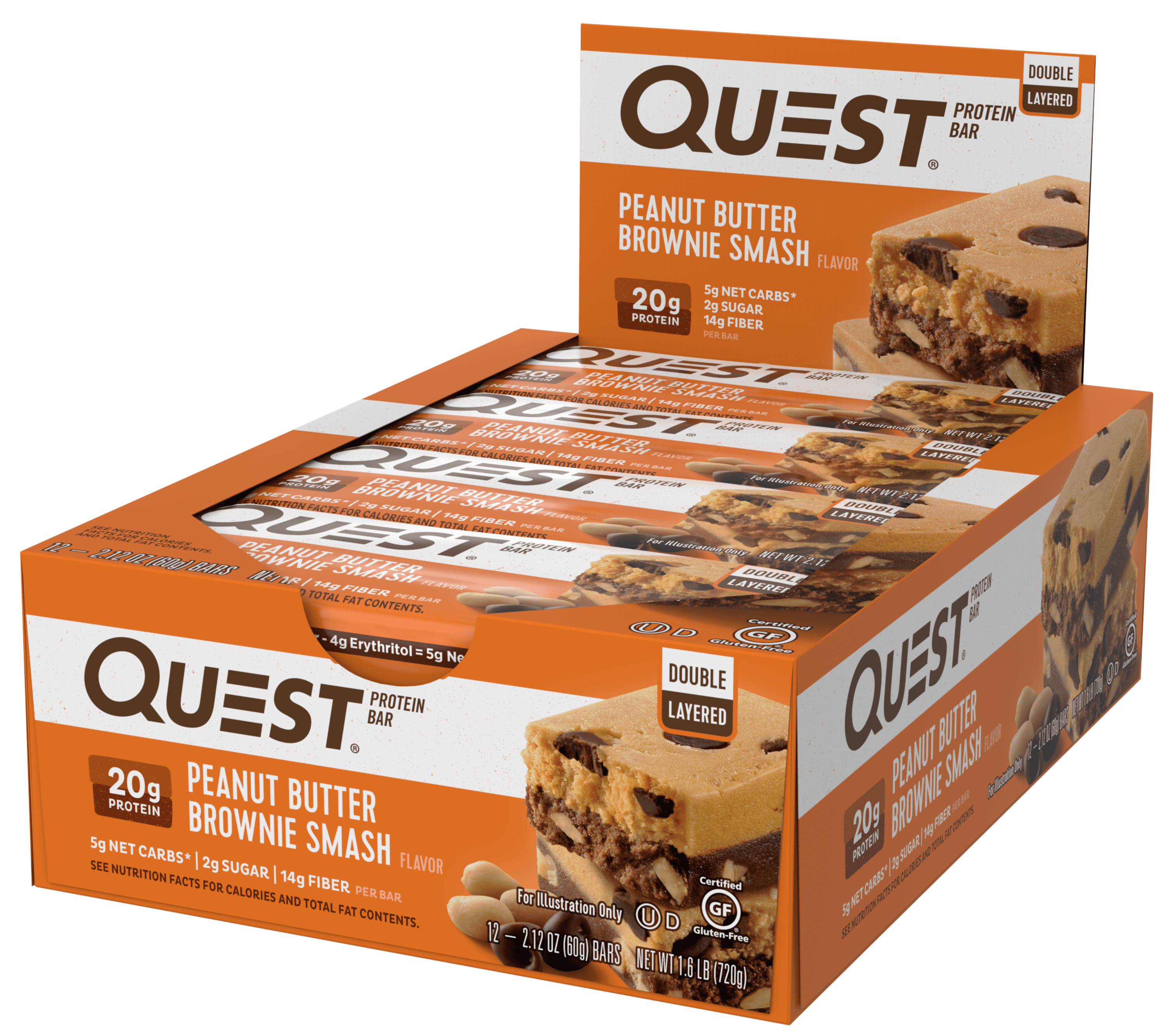 Quest Nutrition Peanut Butter Brownie Smash Protein Bar, High Protein