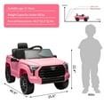 thumbnail image 4 of TROPOW Kids Cars Electric Ride On,12V Ride on Car for Kids,Licensed Toyota Ride on Truck,Battery Powered Electric Car with Remote Control,MP3,LED Lights,Suspension System,Double Doors,Pink, 4 of 8