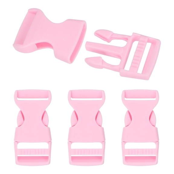 4 Pack Quick Side Release Buckle, 0.8" Plastic Buckle Clip, Pink
