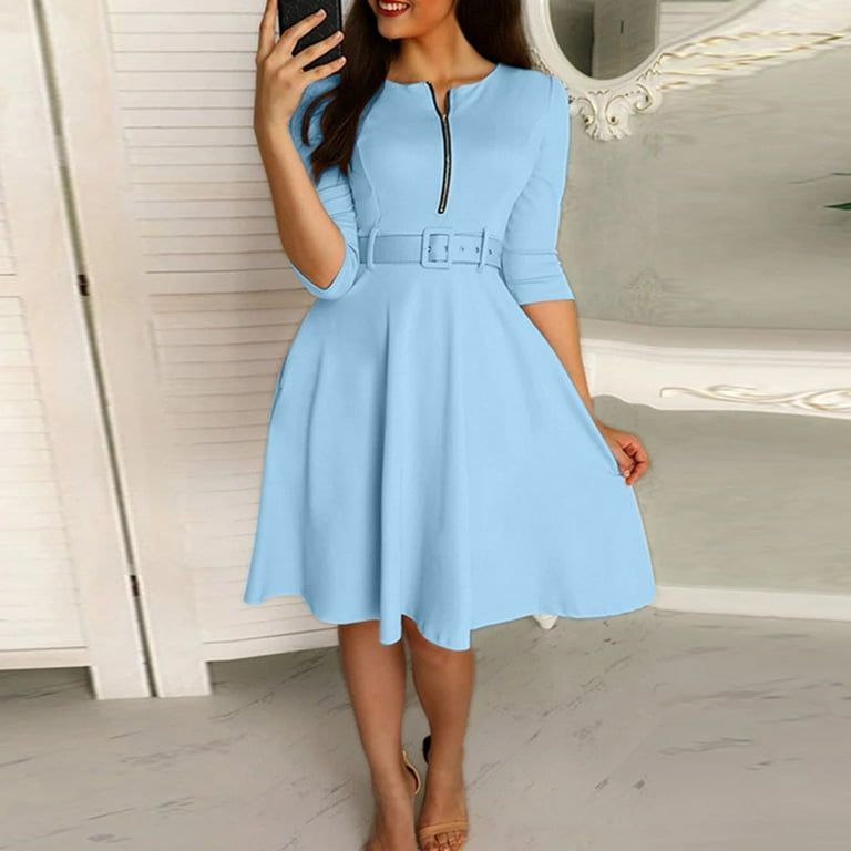 navy blue dress for baby girl A-Line Dress for Women with Dwarfism – It Actually Fits main image 1