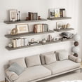 72 Inch Grey Floating Wall Shelf, 8