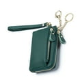 thumbnail image 2 of Cartera corta Qarigey de piel sintética INS con cierre de cremallera verde negro, 2 of 6
