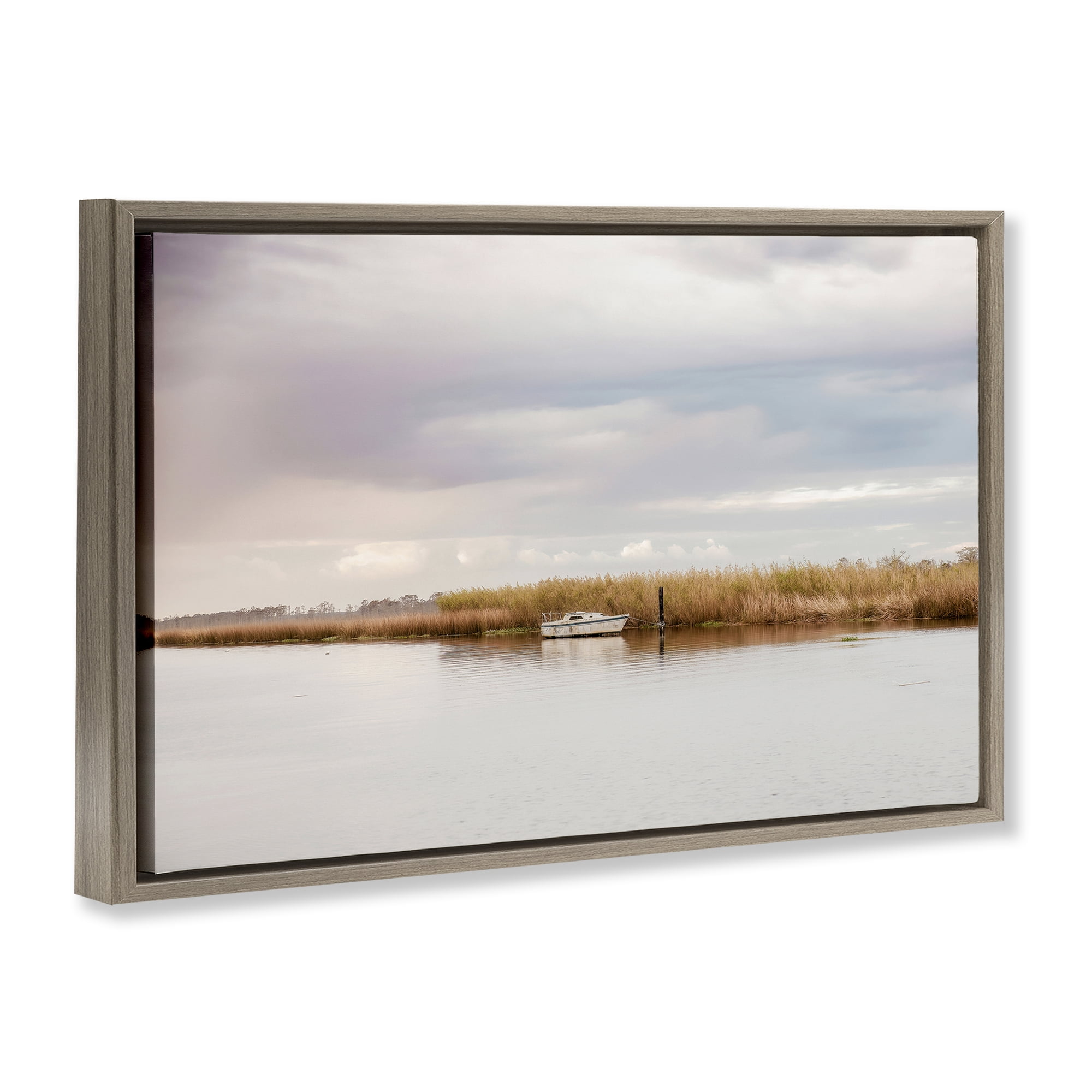 Stupell Industries Magical Mooring Landscape Brown Framed Floater Canvas Wall Art, design by Christy Berry