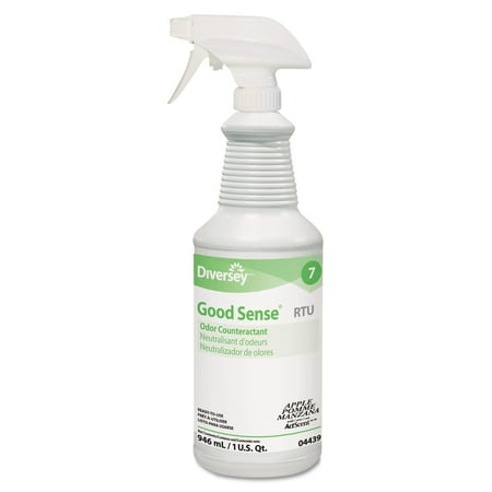 Scent Eliminator Spray Liquid - Diversey Good Sense RTU Liquid Odor Counteractant, Apple Scent, 32 oz Spray Bottle
