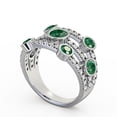 thumbnail image 2 of 2.00 Ct Sparkle Round Cut Emerald Gemstone Natural Diamond Engagement Eternity Band 14K White Gold Size 9, 2 of 7