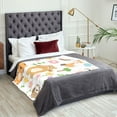thumbnail image 5 of XMXT Flannel Warm Throw Blanket, Animal Illustration Patterns Bedroom Decor Blankets for Bed Couch Living Room, 50 x 70 inches, 5 of 9