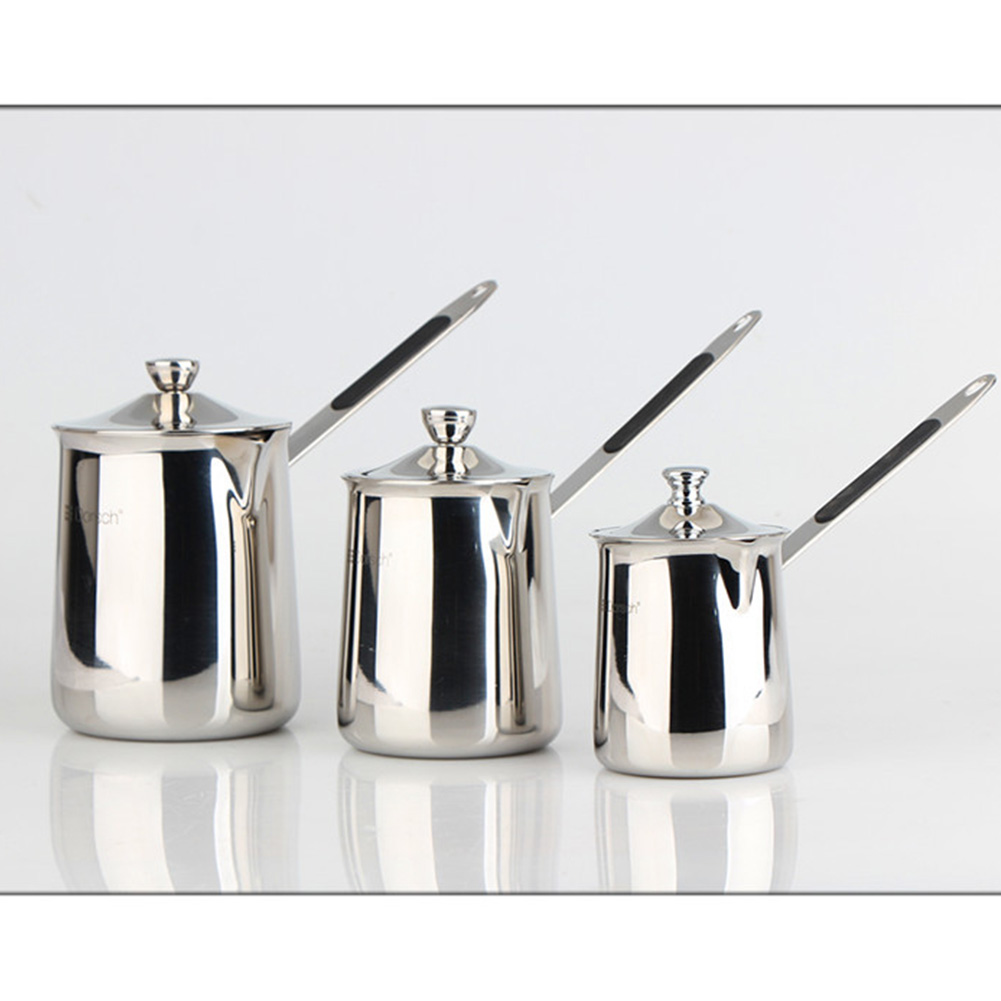 Stainless Steel Milk Pot Coffee Tea Boiling Pot with Lid Nonstick