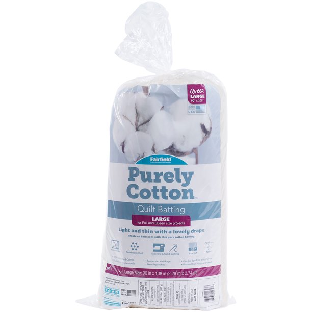 Fairfield Purely Cotton Natural 100 Cotton BattingQueen Size 90"X108"