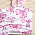 thumbnail image 4 of TOWED22 Girls Bathing Suits 3 Piece Swimsuit Bikini Set Quick Dry Cover Up Skirt Floral Print Swimwear 5-12 Years Pink,4-5 Y, 4 of 8
