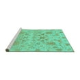 thumbnail image 2 of Ahgly Company Machine Washable Indoor Rectangle Oriental Turquoise Blue Traditional Area Rugs, 2' x 3', 2 of 4