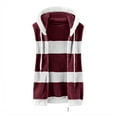 thumbnail image 4 of Lovskoo 2024 Womens Fuzzy Fleece Vest Cozy Sleeveless Winter Warm Vests with Pocket Zip Up Hooded Waistcoat Outerwear Claret, 4 of 6