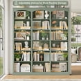 thumbnail image 6 of Homfa Arch Bookcase Set of 2, Triple Width Library Bookcase for Home Office Living Room, Green, 6 of 8
