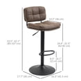 thumbnail image 3 of HOMCOM Bar Stools Set of 2, Adjustable Swivel Counter Height Barstools, 3 of 10