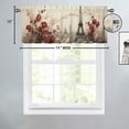 thumbnail image 4 of Eiffel Tower Printed Window Curtains Valances for Kitchen Vintage Paris Red Rose Floral Romantic Privacy Decorative Rod Pocket Short Window Valance Curtains 54 by 18 in, 1 Panel, 4 of 6