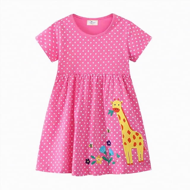 gdxvjhbj Robe de Fête pour Tout-Petit Robe Papillon pour Bébé Fille Tutu à Volants Sans Manches Robes Robe de Fête 2T 3T (Rose Vif,2-3 Ans)