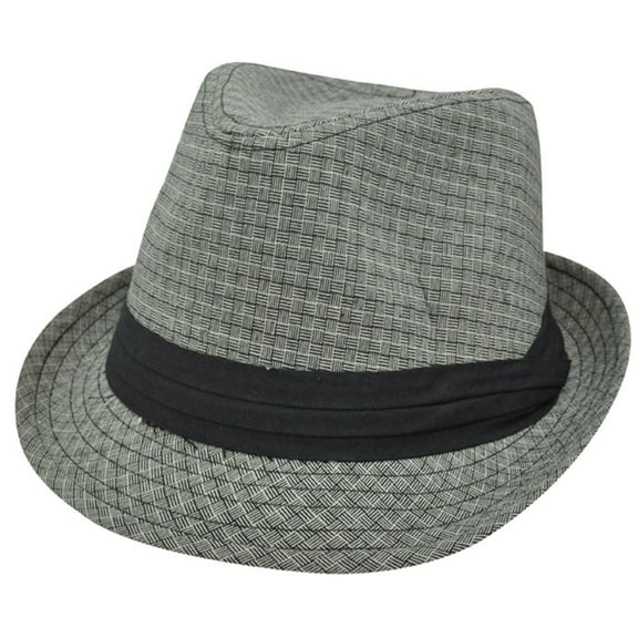 Gray Black Weave Pattern Ribbon Large XLarge Fedora Trilby Stetson Homburg Hat