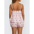 thumbnail image 6 of Biezeib Women’s Two Piece Pajamas Set Sleeveless Deep V Neck Floral Cami Tops and Shorts Set Loungewear, 6 of 6