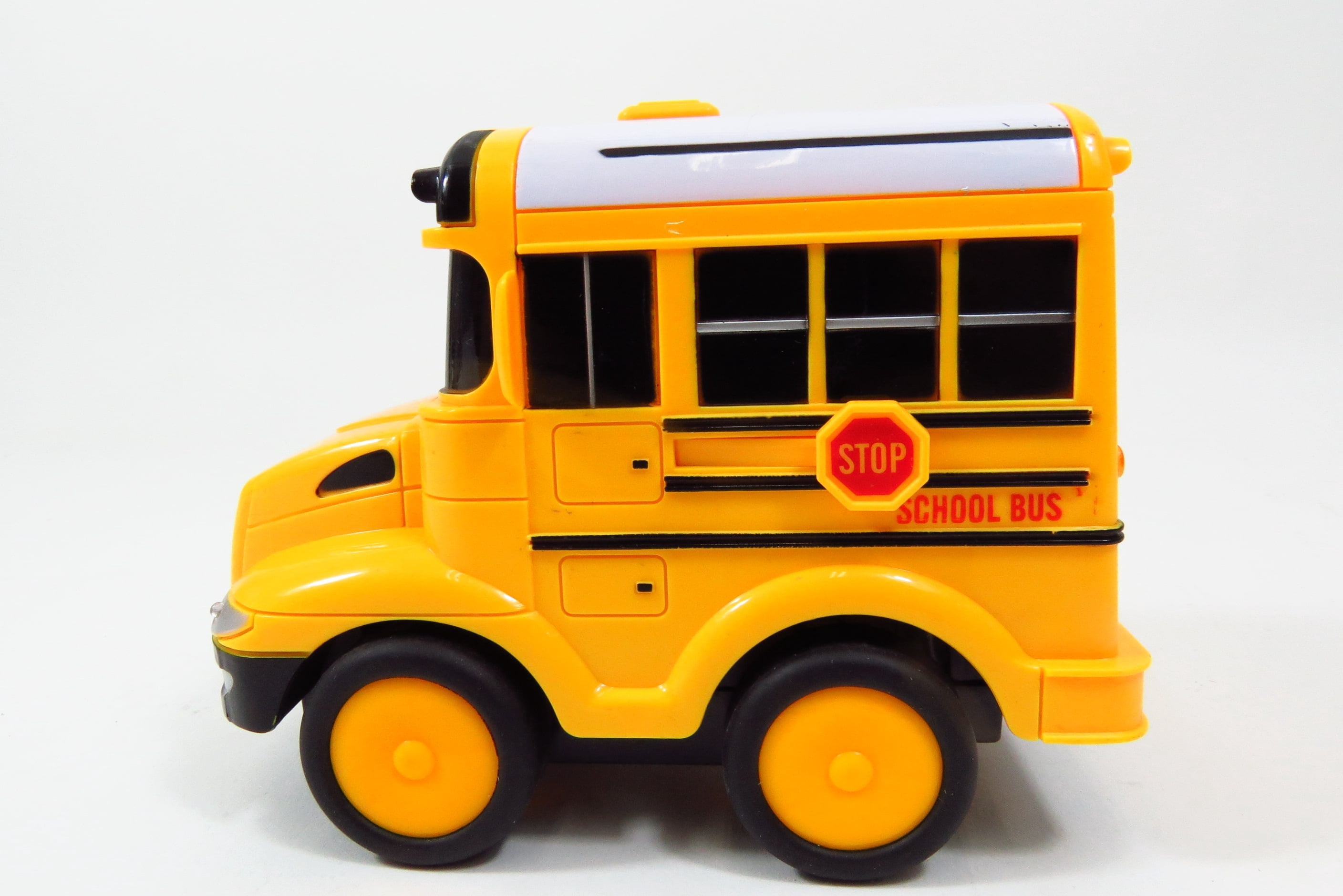 Speed Racers School Bus RC Toy Car For Kids With Steering Wheel Remote, Lights and Sounds