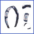 thumbnail image 3 of Vocoste 1 Pc Grace Chrysanthemum Pattern Wide Cross Knot Headbands for Women Navy Blue, 3 of 6
