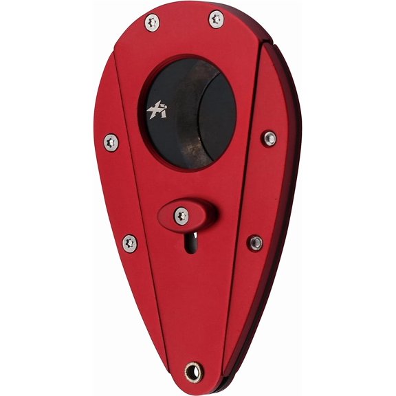 Xikar Xi1 Cigar Cutter, 440C Stainless Steel Blades with Rockwell HRC 57 Rating, 54 to 60 Ring Gauge, Double Guillotine Action, Red