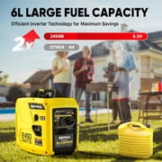 2450W Portable Inverter Generator for Home Use,Super Quiet Outdoor Generator for Camping Outdoor Emergency Power Backup,1.6Gallon Large Fuel Tank Up to 8.3 Hours Use,EPA Compliant