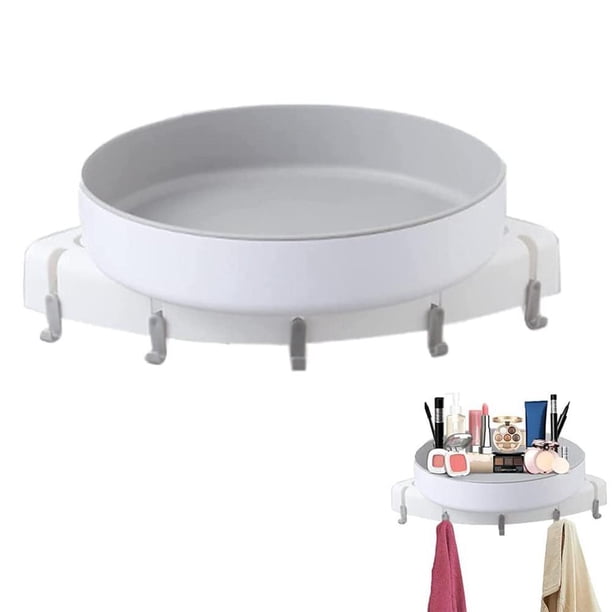 Giratorio Para Baño, Estante De Almacenamiento Giratorio Multifuncional, Caja De Almacenamiento De Cosméticos Sin Perforaciones, Bandeja De Almacenamiento De Acabado De Cocina Sweethay HA046097-01