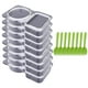 thumbnail image 2 of Contenedor de condimentos de doble compartimento de 8 piezas Contenedores de condimentos dobles con tapas Contenedores de refrigerios de 2 compartimentos Contenedores de refrigerios de doble compartim, 2 of 9