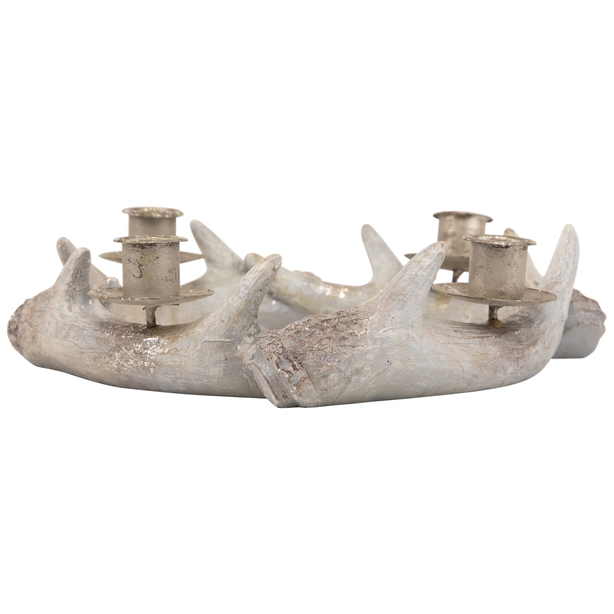 Northlight Antler Wreath Christmas Taper Candle Holder - 10.25"