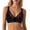 A-Black311, variant on Women Push Up Bras V Neck Leaf Lace Wide Shoulder Straps Stretch Wireless Lace Bras Breathable Side Support Bras