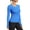 Blue, variant on Womens Workout Shirts Long Sleeved Seamless Compression Sports Top Round Neck Lightweight Athletic Shirts