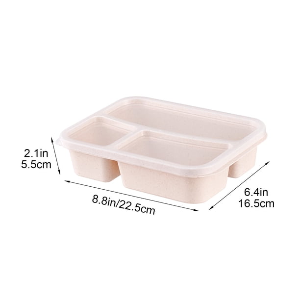 Lonchera dividida para estudiantes, calentable en microondas, transparente, para ensalada y fruta