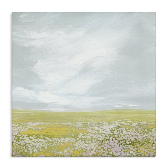 Stupell Industries Endless Spring Meadow Landscape & Nature Painting Wrapped Canvas Art Print Wall Art, 17 x 17