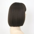 thumbnail image 4 of DOPI Short Wave Head Wig Brown Bangs Straight Hair Wig Natural Fluffy Role Playing Female Short Hair Wave Head Folding Hair Dryer Mini Hair Dryer, 4 of 5